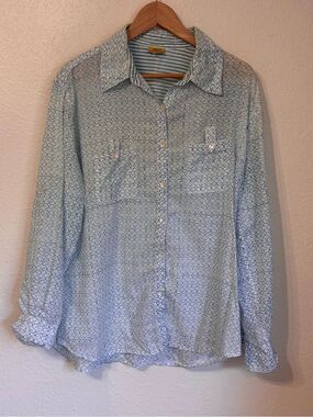 Roberta Roller Rabbit Scroll Print Button Down Large